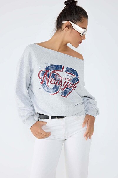 No Matter What Graues Sweatshirt mit NY-Print