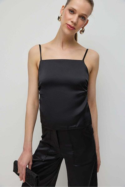 No Matter What Back Lace Satin Blouse