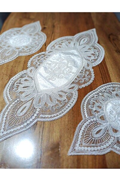 Neweste runner 3 lü salon takımı masa sehpa konsol örtüsü ranır