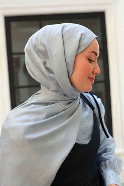 Silk Home Spoon Pattern Jacquard Deluxe Shawl - Silver