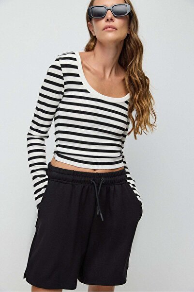 No Matter What Gestreifte, schlichte Langarmbluse