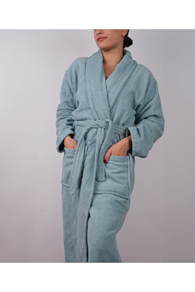 DC Teks Şalyaka unisex de culoare mentă - 100% bumbac, model halat de baie, m...