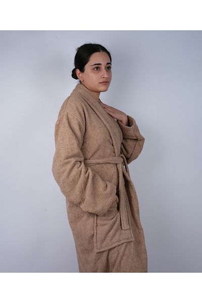 DC Teks Μπουρνούζι Milk Coffee Color - 100% βαμβάκι, μοντέλο Bukle Şalyaka, S-M-L-XL-2XL-3XL-4XL Μεγάλο και μεγάλο μέγεθος