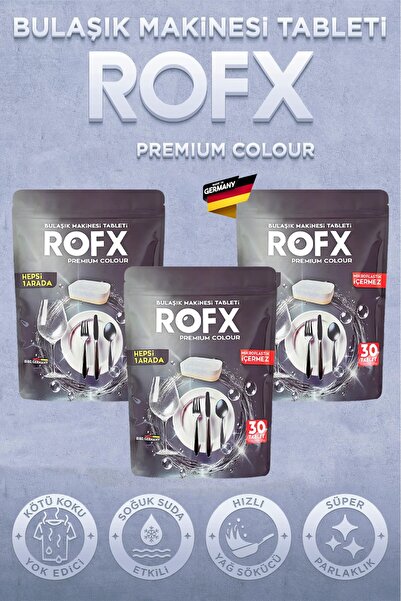 ROFX اللون الكل في 1 90 قرص منظف لغسالة الأطباق 3 عبوات