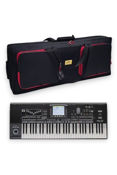 KORG Pa4x, Pa3x Kısa 61 Tuş Keybord Orglar için uyumlu çantası. Siyah kırmızı.