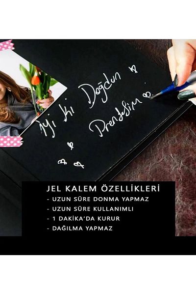Serita Black Design Yourself Memory Book and Photo Album with White Pen