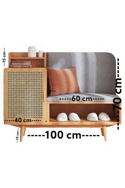 Alp E Ticaret Ayakkabılık Dolaplı Minderli Hazeranlı