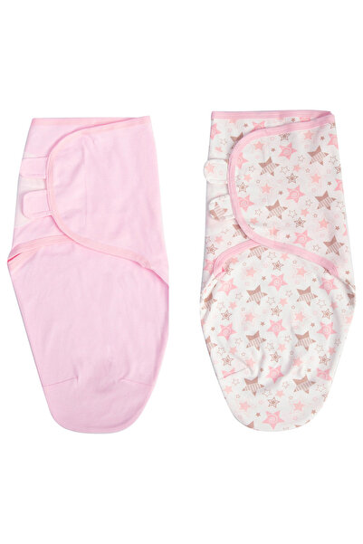 Tiny Toes قماط مطبوع للبنات الصغار - عبوة من قطعتين - وردي