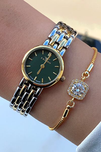 FERRO Orijinal 2 Yıl Garantili Su Geçirmez Paslanmaz Çelik Kordon Kadın Kol Saati