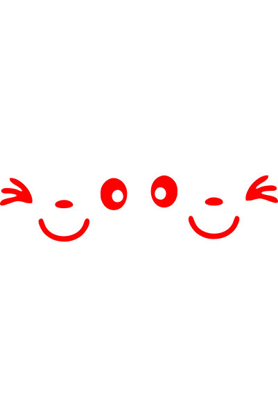 Birim Matbaa ملصق سيارة مرآة مبتسمة (12 × 6 سم)