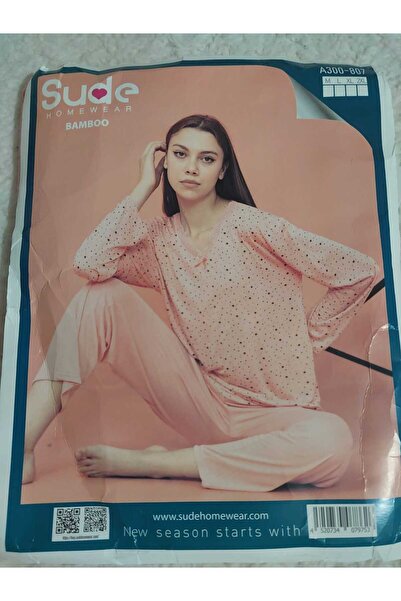 aryam butik Ženska pidžama sa Bambus kragnom Čipka Vezena V-izrez dugih rukav...