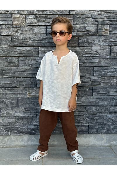 barin kids Children's Vintage 100% Cotton Muslin Set (Full Fit)