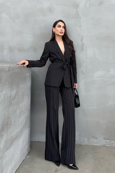 msm fashion Жіночий комплект з піджака та штанів у смужку