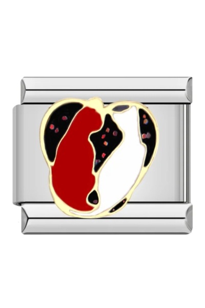 SiestaAccessories Cat Themed - Double Red White Cat Italian Bracelet Charm