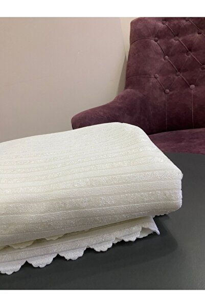 ART ÇEYİZ Çizgili Desenli Sügerli Koltuk Çekyat Kanepe Örtüsü Krem Renk