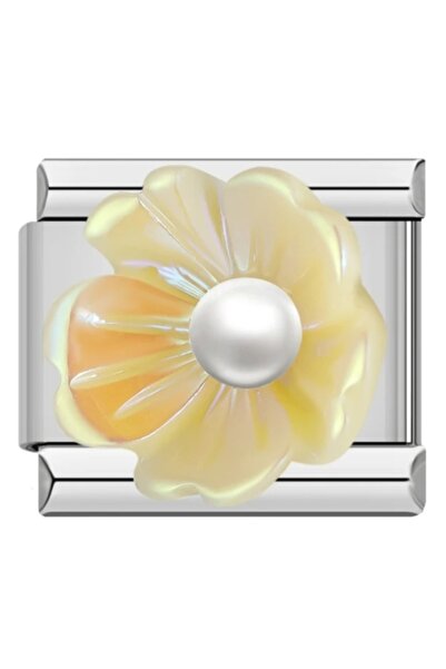 SiestaAccessories Sedefli Çiçek İtalyan Bileklik Charm