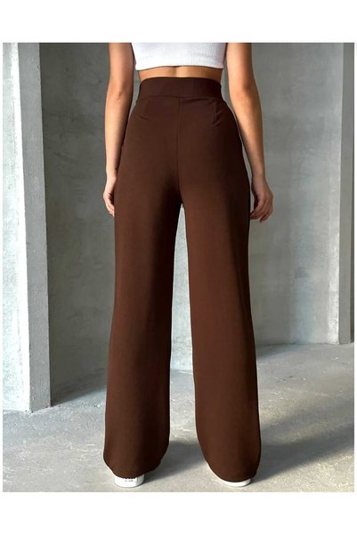 cto your style Coffee Women's Lycra Casual Fit Velcro Closure Palazzo Pants