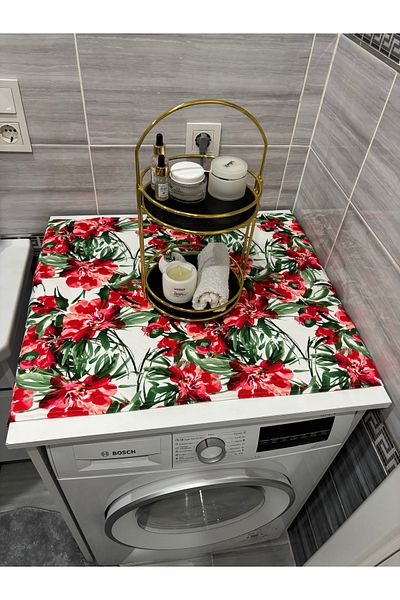 HALFART Duck Linen Waterproof Washing Machine - Vivid Floral Pattern Cover