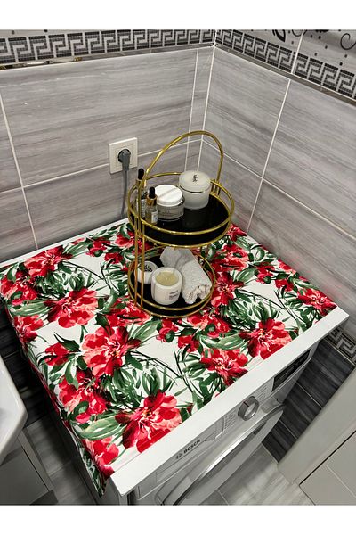 HALFART Duck Linen Waterproof Washing Machine - Vivid Floral Pattern Cover