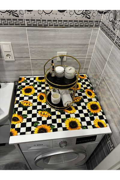 HALFART Checkers Sunflower Duck Linen Waterproof and Dirty-Proof Washing Machine Cover - with Stylish Pattern Options