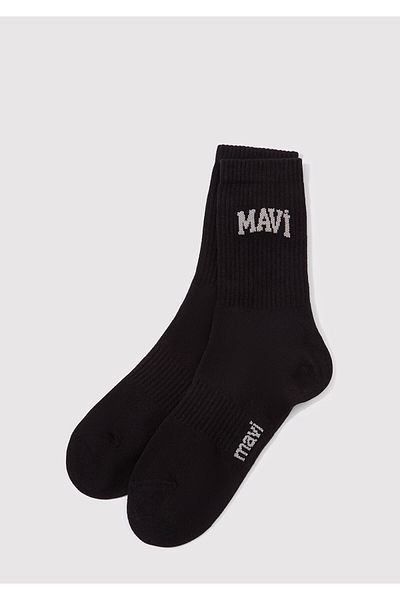 Mavi Schwarze Socken mit Logo-Aufdruck - 0911160 -900
