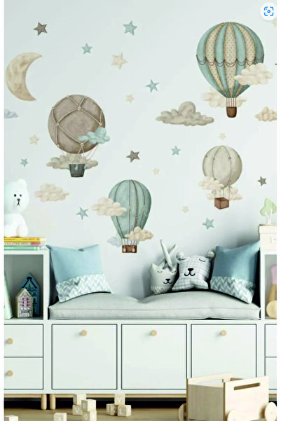 KT Decor Set de autocolante de perete pentru camera copiilor cu baloane retro...