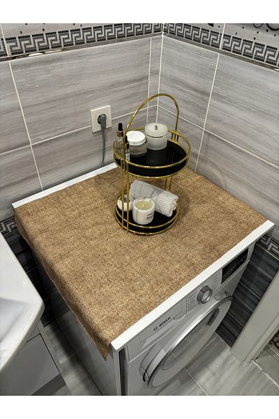 HALFART Jute Pattern Duck Linen Waterproof and Dirty-Proof Washing Machine Cover - with Stylish Pattern Options