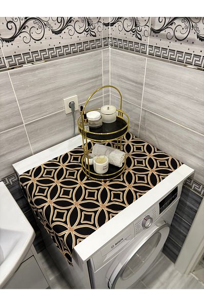 HALFART Rita Black Duck Linen Waterproof and Dirty-Proof Washing Machine Cover - with Stylish Pattern Options