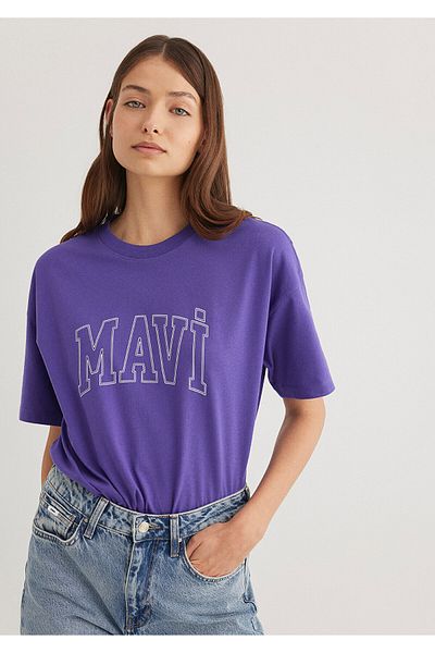 Mavi Lila T-Shirt mit Logo-Aufdruck Regular Fit / Regular Fit1611193-70694