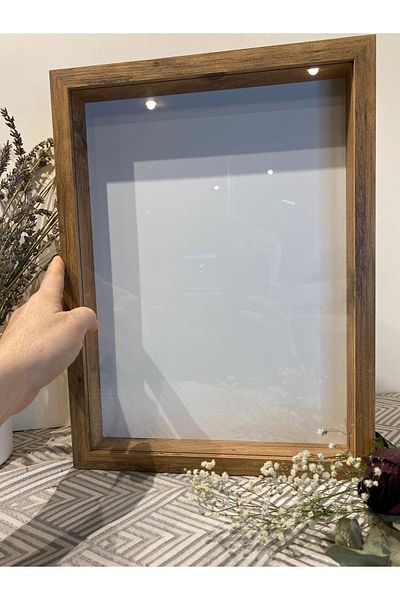 Sevcan sanat atölyesi 30x40x3 atlantic pine FLAT commemorative box promise engagement flower frame