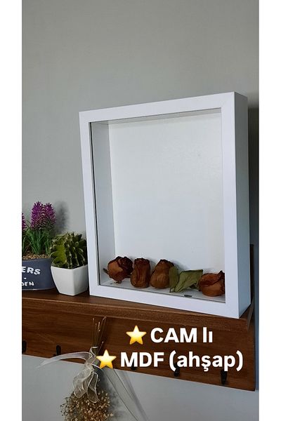 Sevcan sanat atölyesi 25×30×5 Memory Frame Flower Frame Rose Box