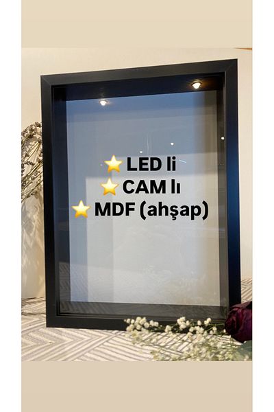 Sevcan sanat atölyesi 30x40x3 FLAT glass deep memory flower frame rose box