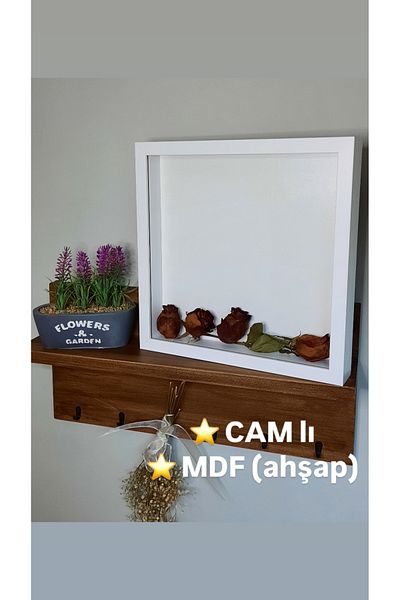 Sevcan sanat atölyesi 30×30×3 Memory Frame Flower Frame Glass Depth Frame