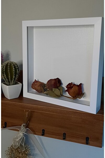 Sevcan sanat atölyesi 25×25×3 Memory Frame Flower Frame Glass Depth Frame