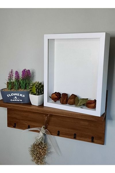 Sevcan sanat atölyesi 25×30×5 Memory Frame Flower Frame Rose Box
