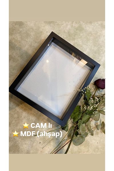 Sevcan sanat atölyesi 25x30x5 glazed flower frame memory memory box