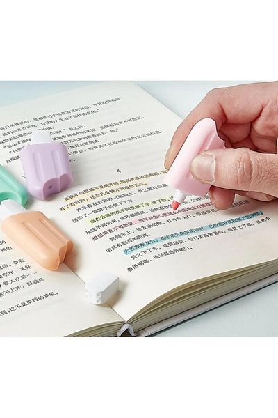 Sensoria Set of 6 Highlighter Ice Cream Shaped Pens - Cute