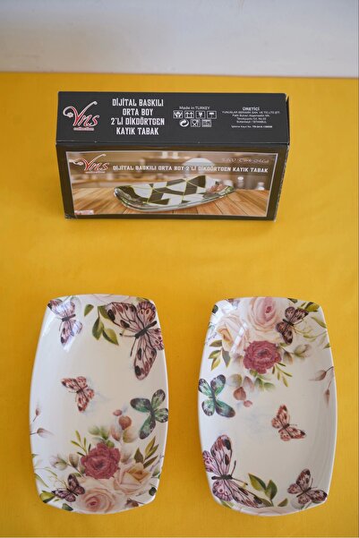 Panayır Home Digital Printed 2-Piece Rectangular Boat Plate