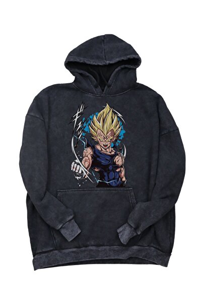 Fuddy Moda Φούτερ με κουκούλα Majin Vegeta με στάμπα Oversize Unisex - Φούτερ...