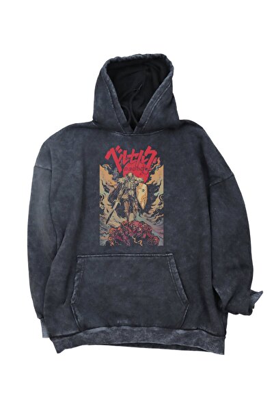 Fuddy Moda Φούτερ με κουκούλα με στάμπα Oversize Retro Berserk, Unisex Berser...