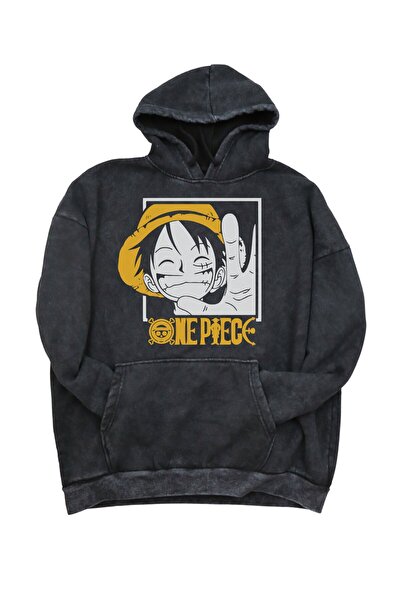 Fuddy Moda سويت شيرت بغطاء للرأس مطبوع عليه قطعة واحدة من لوفي للجنسين - سويت...