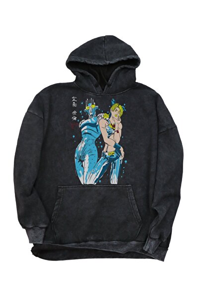 Fuddy Moda سويت شيرت بغطاء للرأس مطبوع عليه عبارة JoJo's Bizarre Adventure مق...