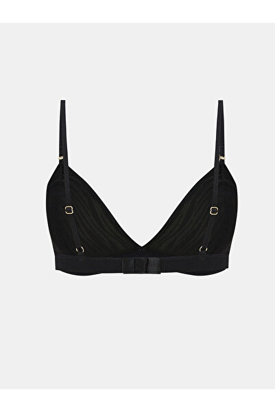 LC Waikiki Black Underwire-Free Unpadded Lace Bra