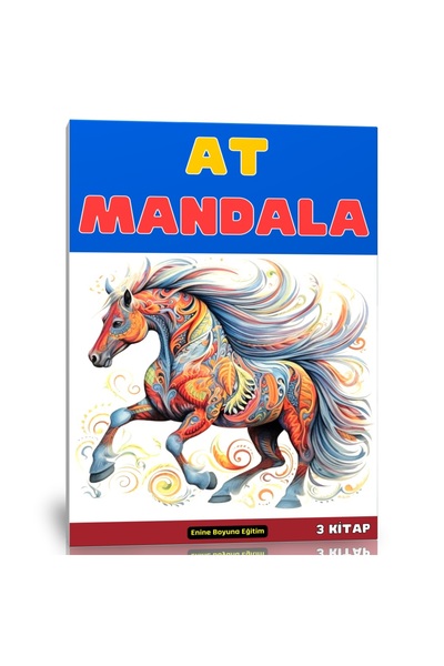 Enine Boyuna Eğitim Horse Mandala Coloring Book Set (3 Books)