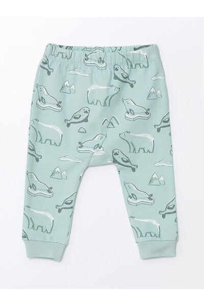 LC Waikiki Crew Neck Printed Baby Boy Cardigan and Trousers Set of 2