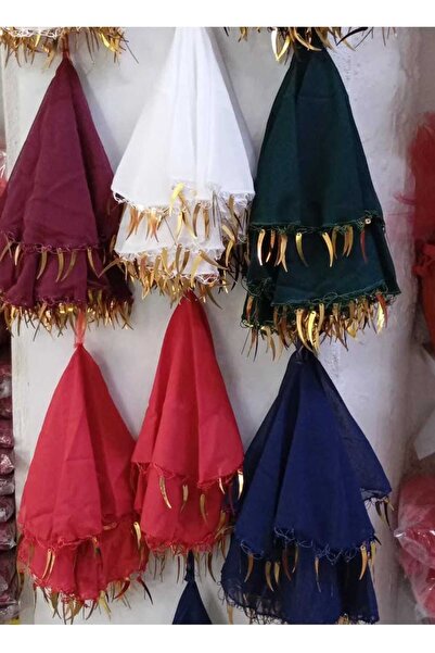 Evsay Kılıç Model Şifon Gelin Halay Mendili Karışık 5 Adet Gelin ve Damat Men...