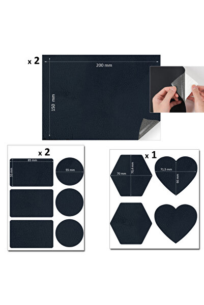 FIXALL ADHESIVE PRODUCTS Yapışkanlı Suni Deri Yaması Tamir Seti. Düz Ve Şekil...