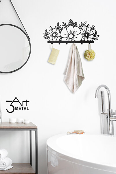 3art Metal Çiçek Desenli Elbise Askısı - Metal Askılık