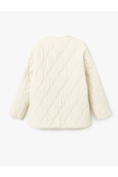 Koton Übergroßer gesteppter Mantel mit Reißverschluss und Taschen