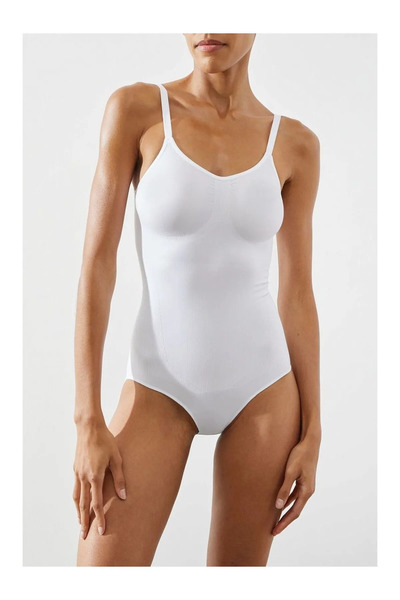 SAUNA SUIT Γυναικείο Λευκό Σώμα Κορσέ 3 Ζωνών με κουμπωτά | Φορμάκι με γάντζο από κάτω, κατάλληλο για καθημερινή χρήση